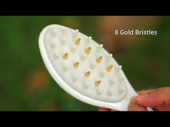 Red Blue Light EMS Vibration Hair Brush with 8 Gold Teeth