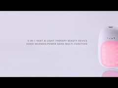 Rechargeable Hand Warmer and  Power Bank Device with Red/Blue LED Light Therapy