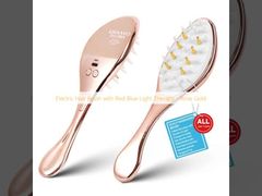 Electric Hair Brush with Red Blue Light Therapy - Rose Gold