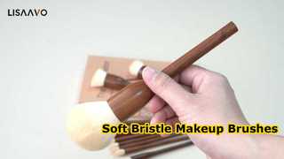 10-Piece Makeup Brush Set with Ultra-Soft Bristles & Wood Handles